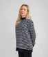 Women's Striped Mock Neck Set